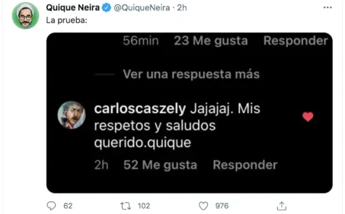 Quique Neira celebra el indulto concedido por el histórico de Colo Colo Carlos Caszely y comparte evidencias del perdón.(2)