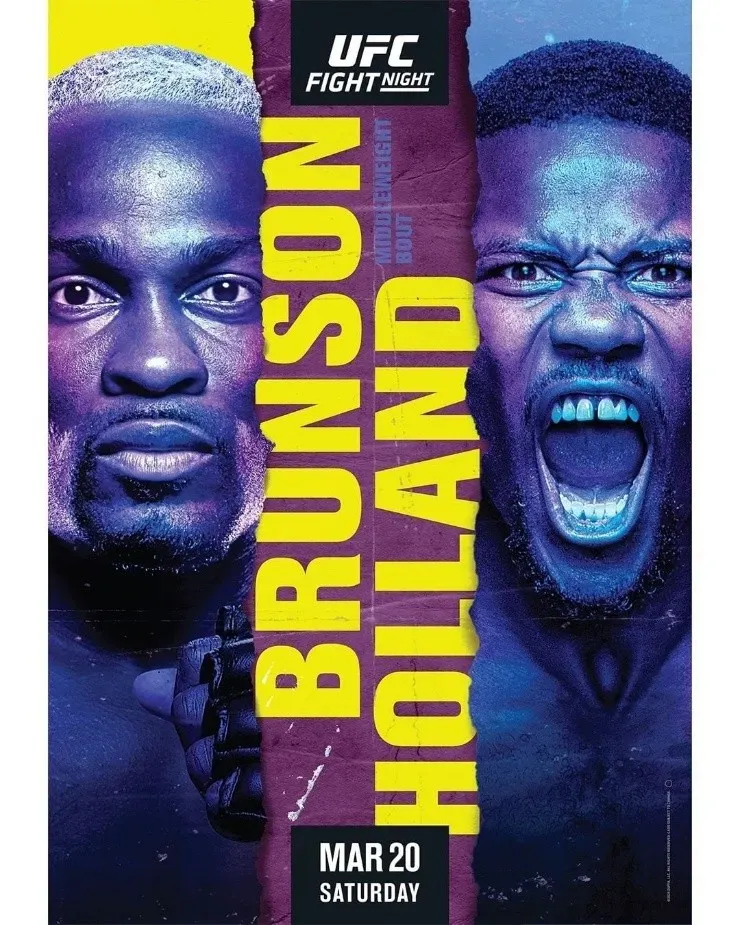 Afiche oficial UFC Fight Night: Brunson vs Holland. (Foto: UFC)