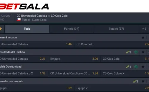 Estas son las cuotas para que te la juegues por Universidad Católica y Colo Colo en la disputa de la Supercopa de Chile en el Estadio Nacional. | Foto: Betsala.