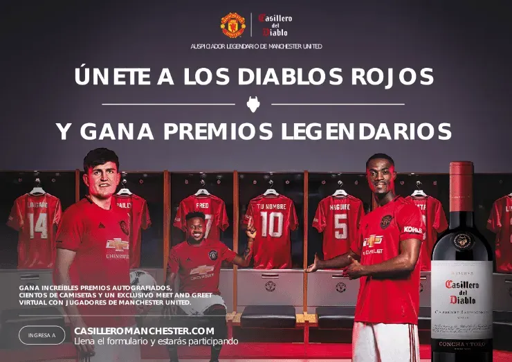 Participa por premios legendarios junto a Casillero del Diablo y Manchester United llenando el formulario en casilleromanchester.com