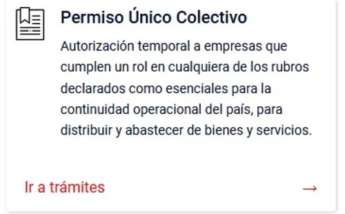 Comisaría Virtual: Permiso Único Colectivo