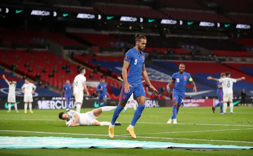 El delantero del Everton, Dominic Calvert-Lewin fue el encargado de los goles debido a la ausencia de Harry Kane. (Foto: Getty)