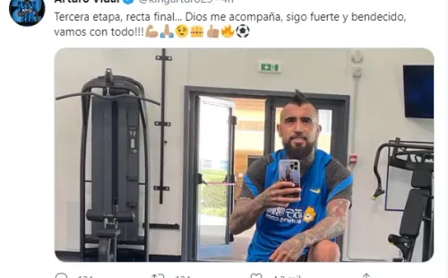 Ojo Inter, Antonio Conte y la selección chilena: Arturo Vidal avisa que entra en la recta final de su recuperación.