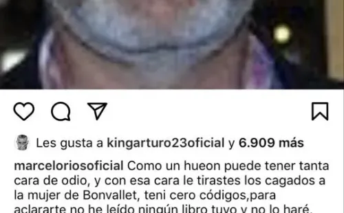 La nueva publicación de Marcelo Ríos contra Guarello que recibió el like de Arturo Vidal.