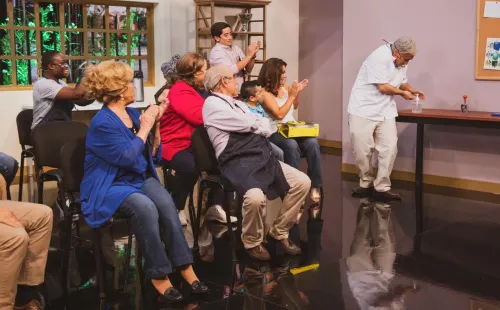 El elenco de “Mi Barrio” en una de sus grabaciones.