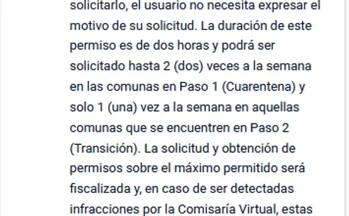 Comisaría Virtual: Permiso de Desplazamiento General