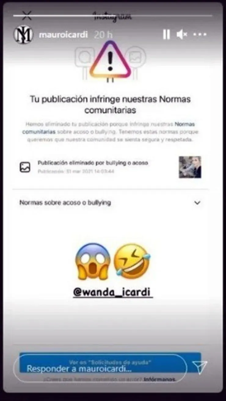 Instagram les borra una foto a Wanda Nara y Mauro Icardi