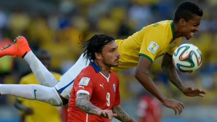 Mauricio Pinilla, jugador de la selección chilena ante Brasil
