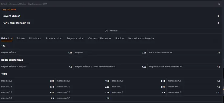 Estas son las cuotas para que te la juegues por Bayern Múnich o PSG en la ida de los cuartos de final de la UEFA Champions League. | Foto: JUEGAENLINEA.