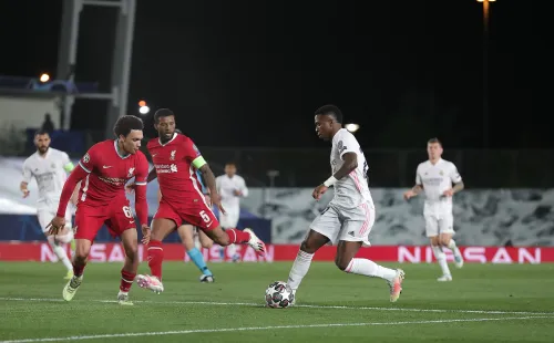 Vinicius Junior se lució con un doblete ante Liverpool en Champions League. (Foto: Getty Images)