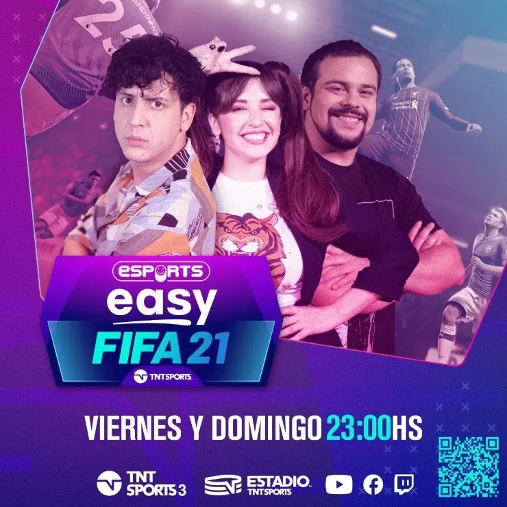Lorena Miki, Lucas Espinoza y Sebastián Cáceres serán los encargados de seguir cada jornada del Torneo Easy FIFA21 en TNT Sports. | Foto: TNT Sports.