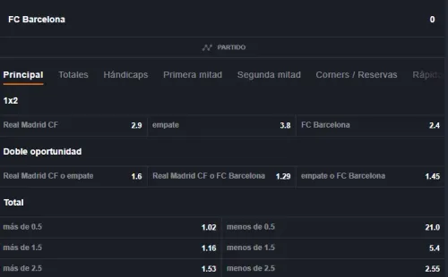 Estas son las cuotas para que te la juegues en este clásico de España protagonizado por el Real Madrid y Barcelona. | Foto: JUEGAENLINEA.