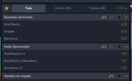 Estas son las cuotas para que te la juegues por Real Madrid o Barcelona