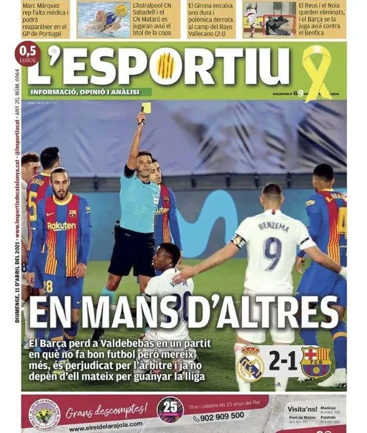 Prensa catalana lamenta la derrota de Barcelona ante Real Madrid