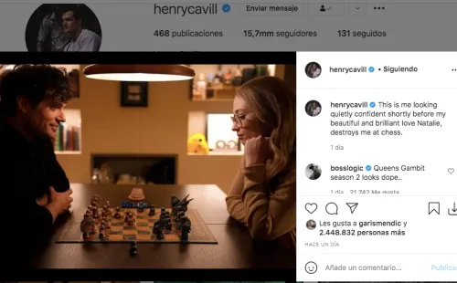 La publicación con que Henry Cavill oficializó su nueva relación amorosa.