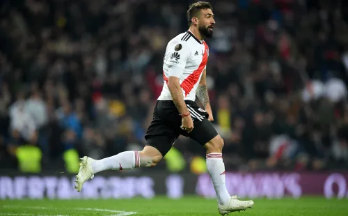 Lucas Pratto en su mejor momento, ganando la Libertadores con River Plate en Madrid (Getty Images)