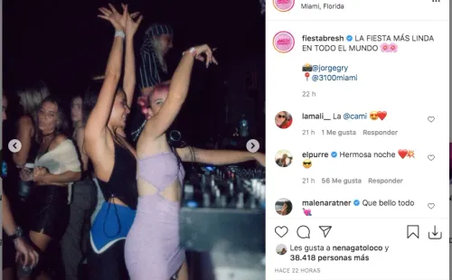 Cami Gallardo en “la fiesta más linda del mundo”, sin mascarilla ni distanciamiento social.(2)