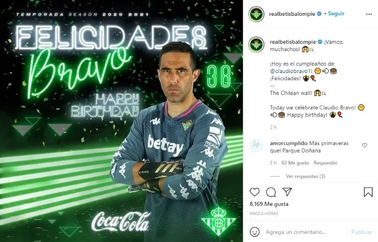 Cumpleaños de Claudio Bravo | Betis | Selección chilena | 38