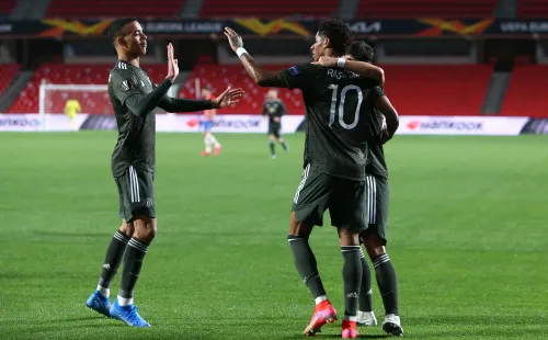 Marcus Rashford y Bruno Fernandes han sido las figuras de un United que tiene el título en la mira. (Foto: Getty)