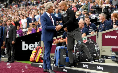 Pellegrini y Pep Guardiola, los únicos que han llevado al Manchester City hasta semifinales de la Champions League. Foto: Getty Images