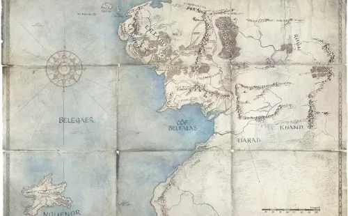 Uno de los mapas compartidos por Amazon Prime Video en Twitter, para posicionar el alcance que tendrá la serie inspirada por la saga “El Señor de los Anillos”.