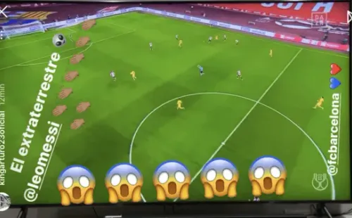 Vidal celebrando el golazo de Messi. Foto: Instagram