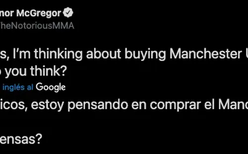 El mensaje de McGregor en Twitter.