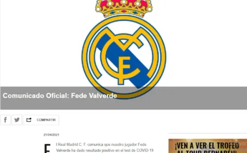 El comunicado de Real Madrid sobre Federico Valverde.