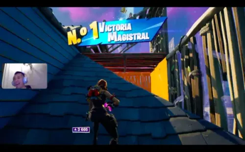 Gary Medel ganando en Fortnite en pleno stream. Foto: Twitch