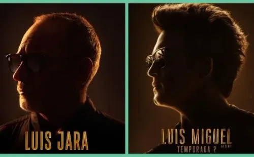 El comparativo entre la publicación de Luis Jara y uno de los afiches de la segunda temporada de    Luis Miguel, la serie.