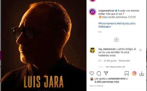 La publicación de Luis Jara en Instagram que detonó las especulaciones en torno a    Luis Miguel, la serie.