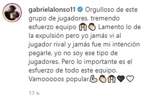 El mensaje de Gabriel Suazo en redes sociales tras el superclásico ante la U.