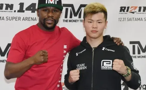 La última vez de Mayweather en el ring fue en su humillante triunfo anteTenshin Nasukawa en un combate de exhibición. Foto: Getty Images