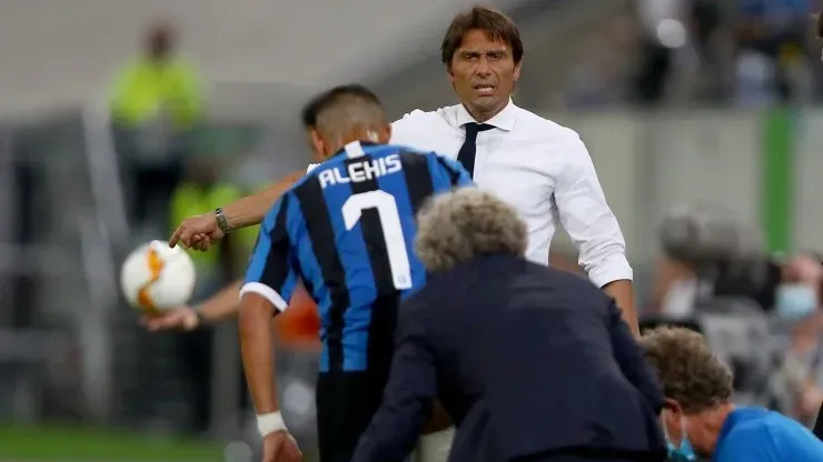 Alexis Sánchez y Antonio Conte en el Inter de Milán