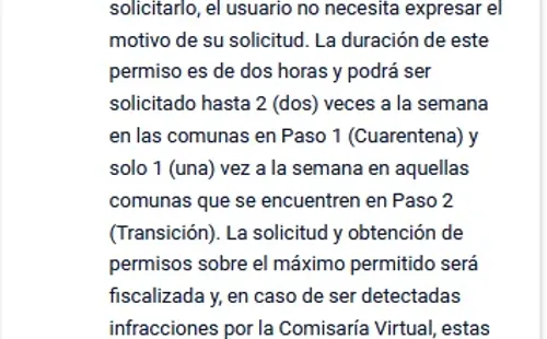Comisaría Virtual: Permiso de Desplazamiento General