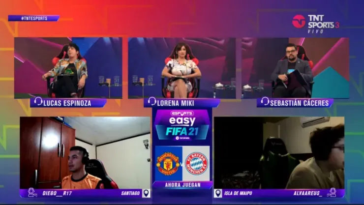 Diego Ríos durante su participación en el Torneo Easy FIFA21 de TNT Sports, donde quedó en el camino en la fase de grupos y, pese a su meteórica irrupción, no pudo llegar a la ronda final. | Foto: Captura TNT Sports.