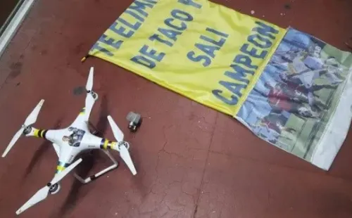 El drone fue recuperado (Foto: TyC Sports)