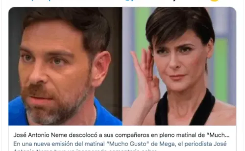 El tuit que Tonka Tomicic le dedicó a José Antonio Neme.