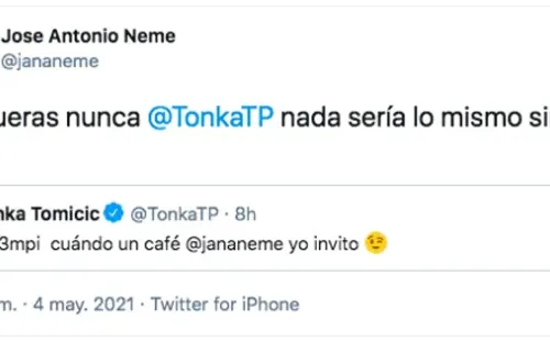 El tuit que José Antonio Neme le dedicó a Tonka Tomicic.