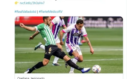 Valladolid lamenta la lesión de Fabián Orellana.