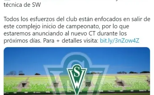 Wanderers anunció la renuncia de Ronald Fuentes este sábado a última hora.