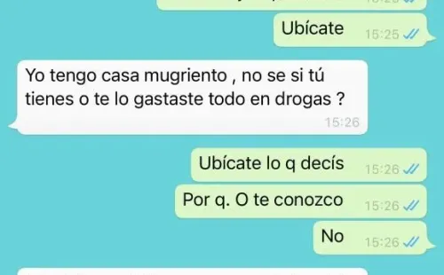 Los pantallazos de Whatsapp que dejaron expuesta la pelea entre Adriana Barrientos y Joche Bibbó.(6)