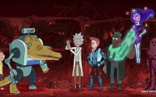 The Vindicators junto a Rick and Morty.