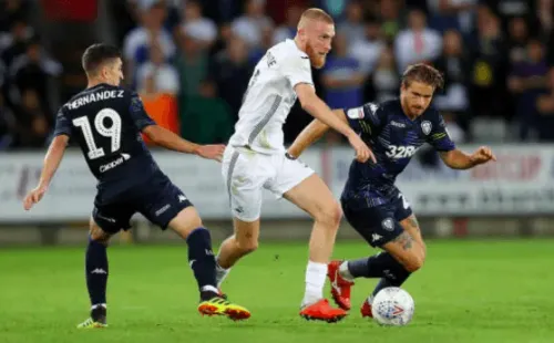Pablo Hernández yGaetano Berardi dicen adiós al Leeds United este domingo. Foto: Getty Images