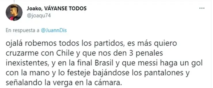 Los argentinos revelaron sus deseos más oscuros sobre la selección argentina y la Copa América en redes sociales.
