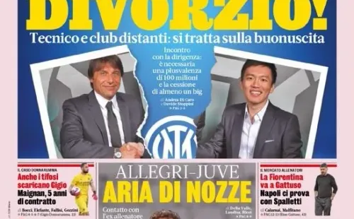 La portada de La Gazzetta dello Sport anuncia la separación de Conte y el Inter.