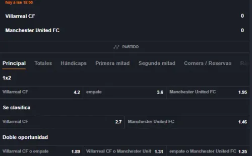 Las cuotas para que te la juegues por tu favorito en esta Europa League: ¿Villarreal o Manchester United? | Foto: JuegaEnLinea.