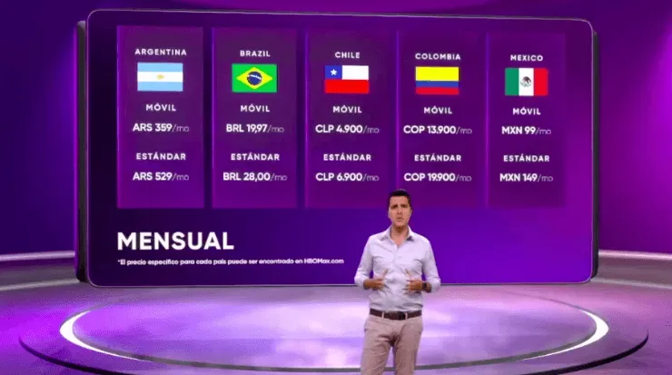 El valor mensual de HBO Max en Latinoamérica.