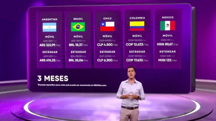 El valor por 3 meses de HBO Max en Latinoamérica.
