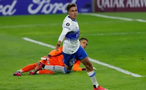 Diego Valencia celebra su gol ante Atlético Nacional. Foto: Agencia Uno